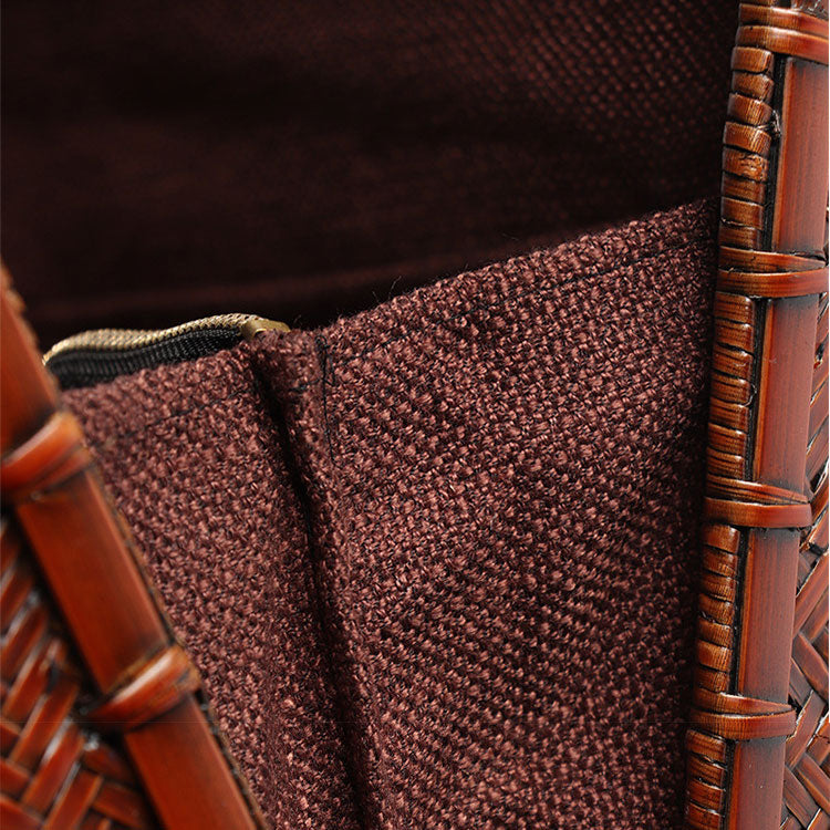 Large Natural Bamboo Woven Tote Bag – Handcrafted Horizontal Style (40cm x 17.5cm x 30cm / 15.75in x 6.9in x 11.8in)