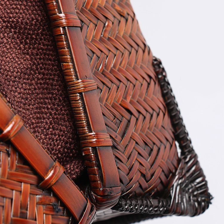 Large Natural Bamboo Woven Tote Bag – Handcrafted Horizontal Style (40cm x 17.5cm x 30cm / 15.75in x 6.9in x 11.8in)