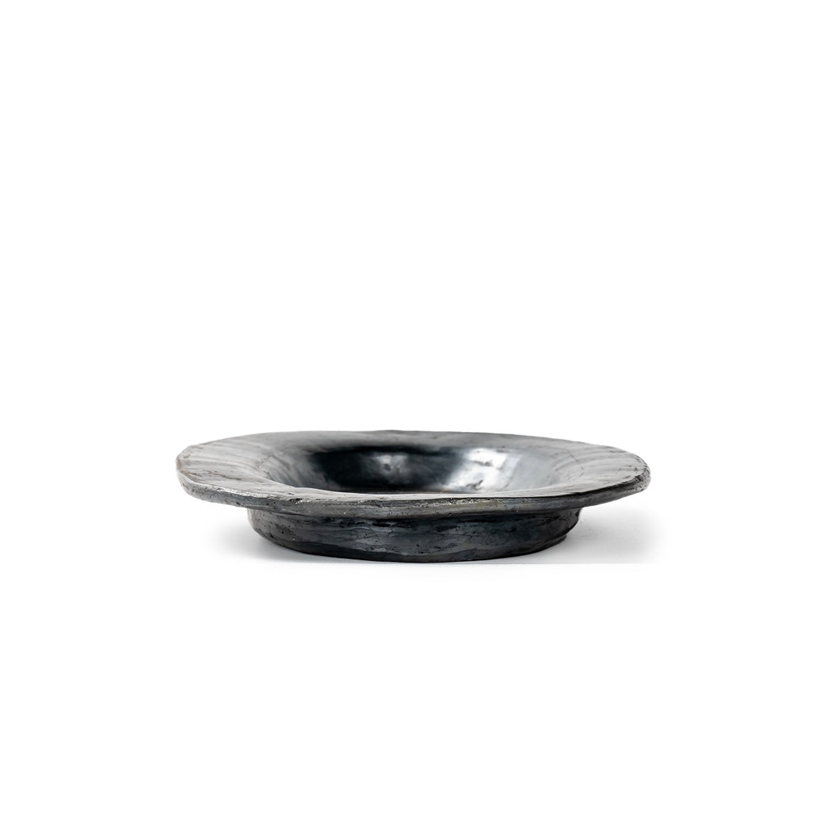 Handmade Tibetan Black Pottery Flying‑Eave Long Tray