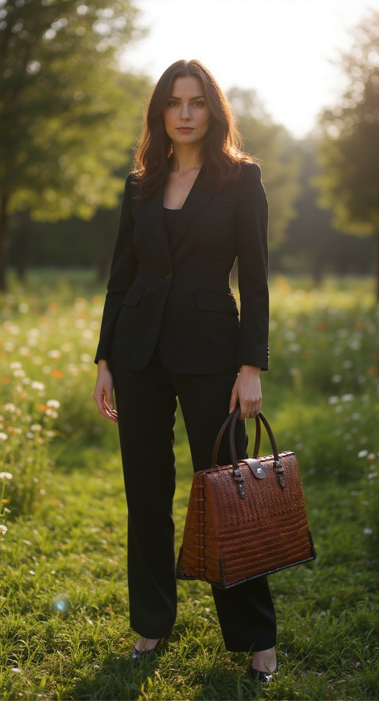 Large Natural Bamboo Woven Tote Bag – Handcrafted Horizontal Style (40cm x 17.5cm x 30cm / 15.75in x 6.9in x 11.8in)