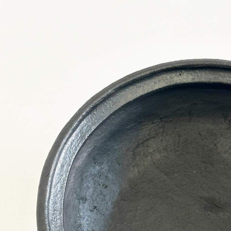 Tibetan Wood‑Fired Rimmed Bowl – 7.5 in Handmade