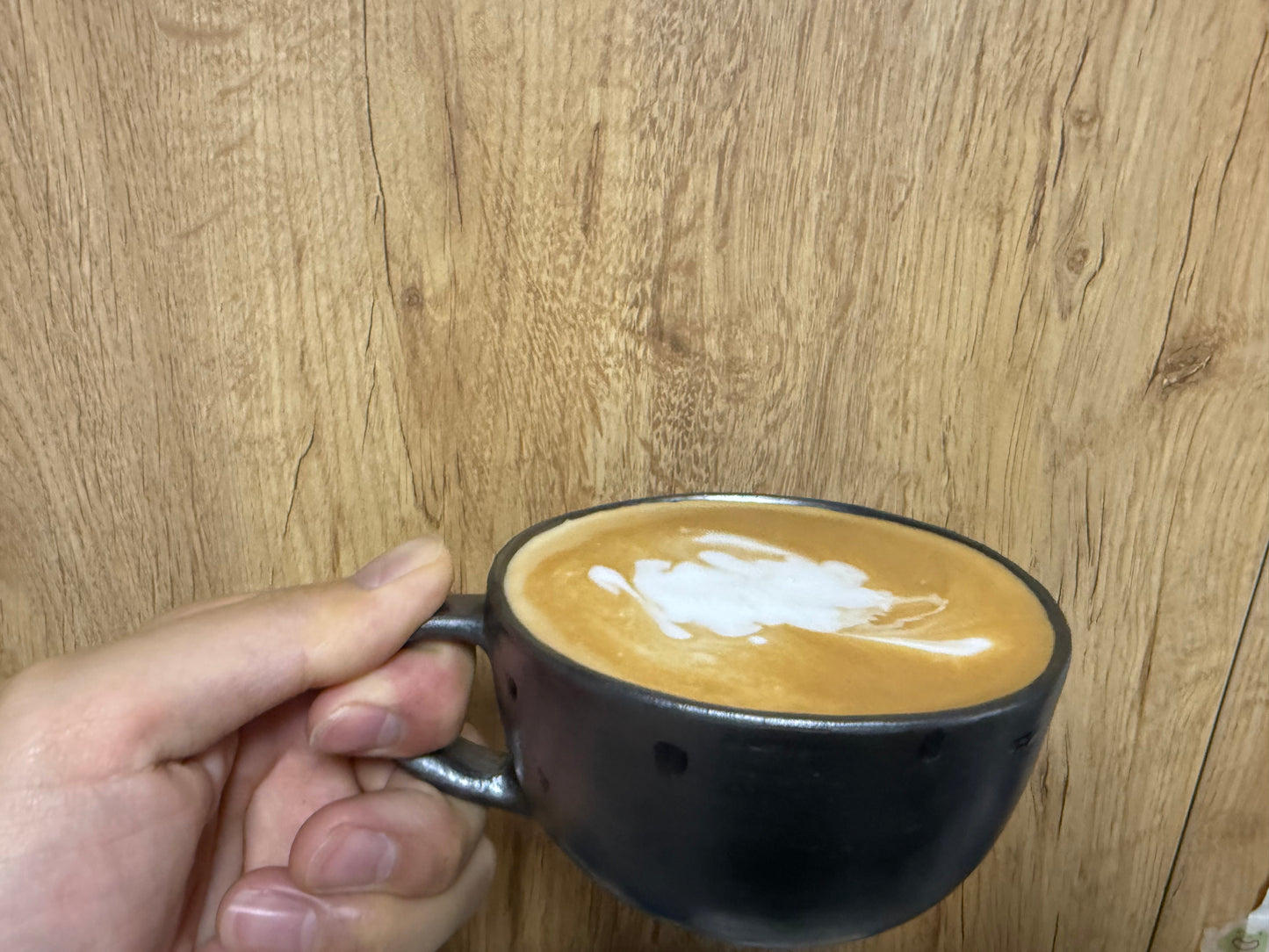 Tibetan Handmade Black Pottery Coffee Cup – 6.5 oz Rounded Base