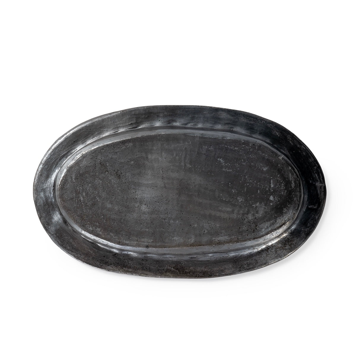 Handmade Tibetan Black Pottery Flying‑Eave Long Tray