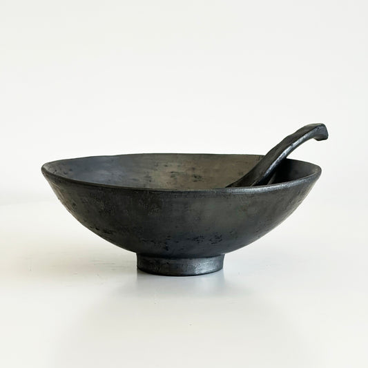 Tibetan Footed Salad / Noodle Bowl – 7 in Wood‑Fired