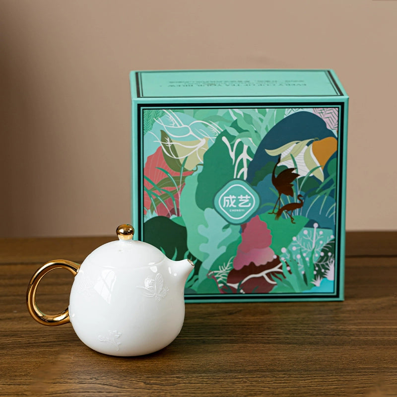 Hidden Carving “Butterfly in Bloom” Dragon Egg Teapot – 200ml