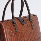 Large Natural Bamboo Woven Tote Bag – Handcrafted Horizontal Style (40cm x 17.5cm x 30cm / 15.75in x 6.9in x 11.8in)
