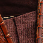 Large Natural Bamboo Woven Tote Bag – Handcrafted Horizontal Style (40cm x 17.5cm x 30cm / 15.75in x 6.9in x 11.8in)