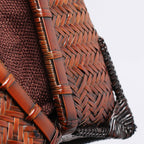 Large Natural Bamboo Woven Tote Bag – Handcrafted Horizontal Style (40cm x 17.5cm x 30cm / 15.75in x 6.9in x 11.8in)