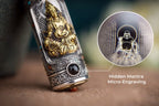 Tibetan Six-Syllable Prayer Wheel Pendant – Silver & Gemstone