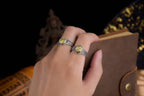 Eight Guardian Buddha Ring | 925 Silver, Brass & Agate