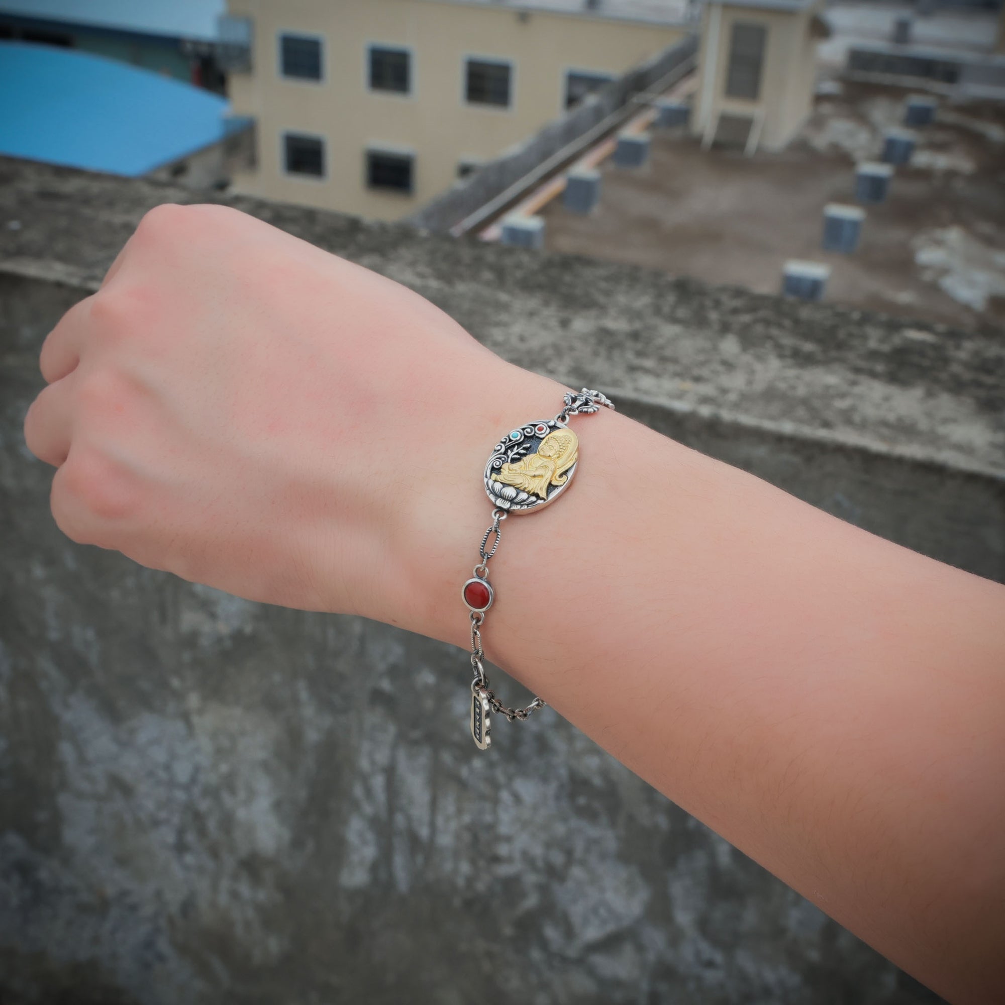 Medicine Buddha Healing Bracelet | 925 Silver & Agate