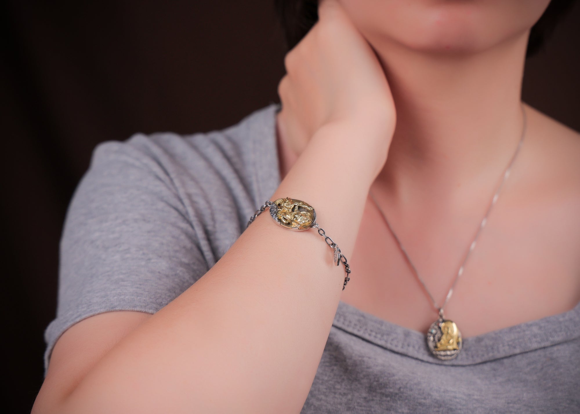 White Jambhala Wealth Bracelet | 925 Silver & Red Agate