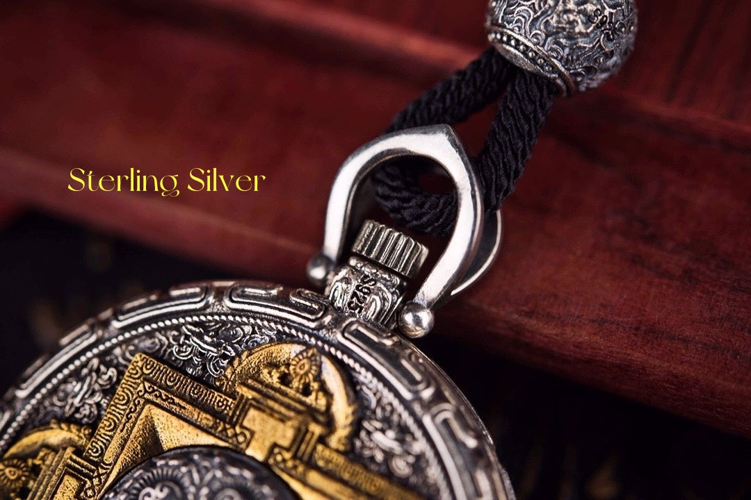 Mandala Gau Thangka Locket Necklace | 925 Silver Amulet