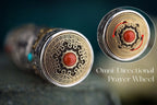 Tibetan Six-Syllable Prayer Wheel Pendant – Silver & Gemstone