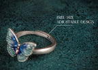 Tibetan “Love‑Wing” Butterfly Ring | 925 Silver Cloisonné