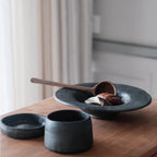 Handmade Tibetan Black Pottery Hat Plate Ø20 cm