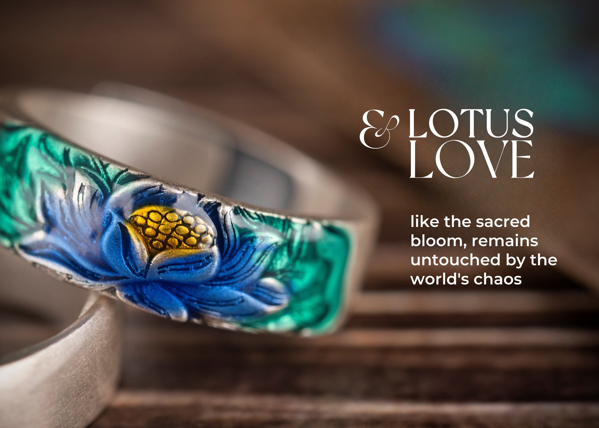 Lotus Mandala Ring | 925 Silver & Bio‑Resin Enamel