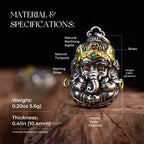 Baby Ganesha Blessing Pendant | Sterling Silver & Gemstone Charm