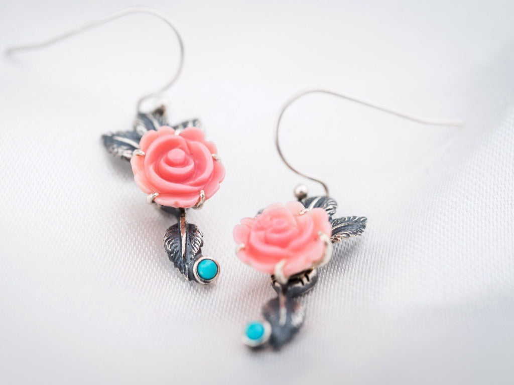 Queen Conch Rose Earrings | Rotating Sterling-Silver Love Blooms