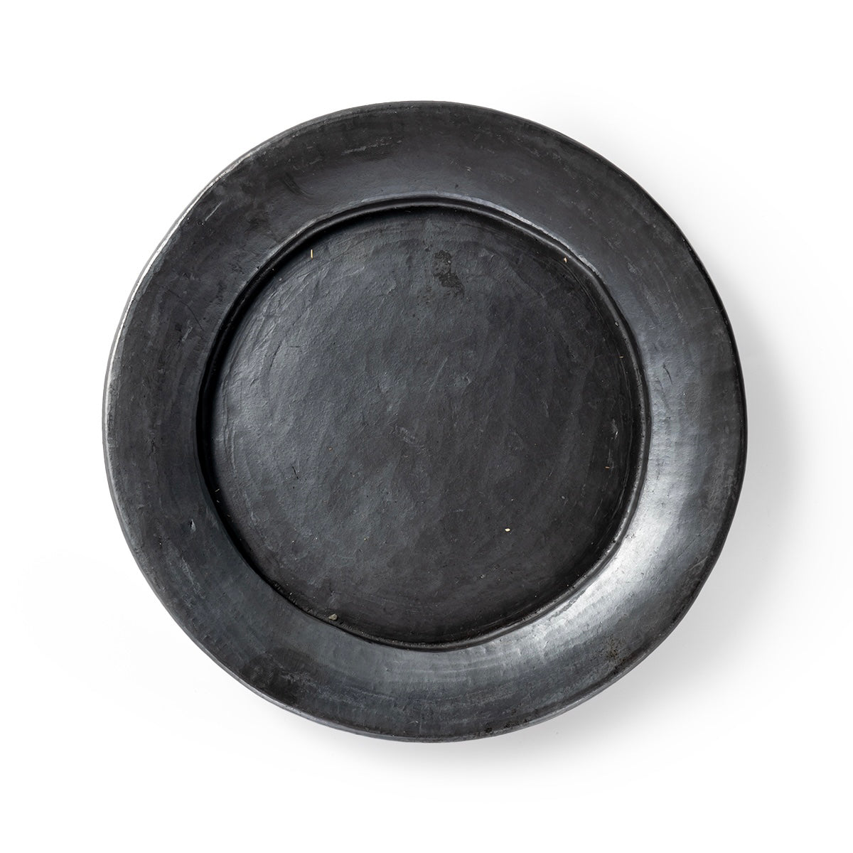 Handmade Tibetan Black Pottery Small‑Eave Plate