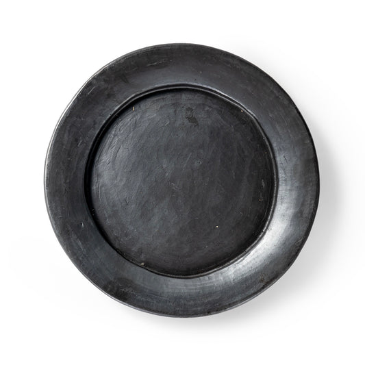 Handmade Tibetan Black Pottery Small‑Eave Plate