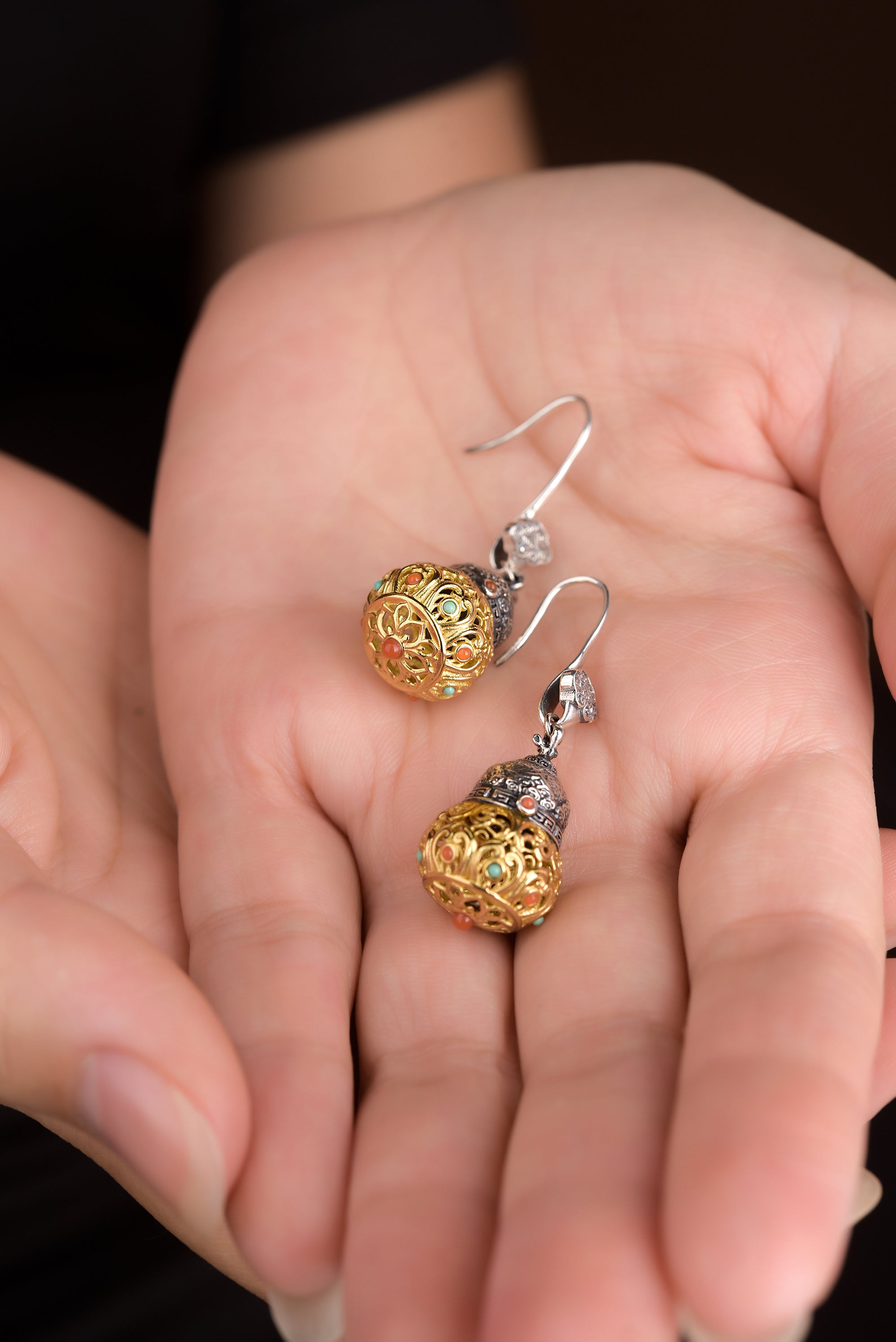Gourd Lotus Earrings: A Miniature Cosmos at Your Earlobe