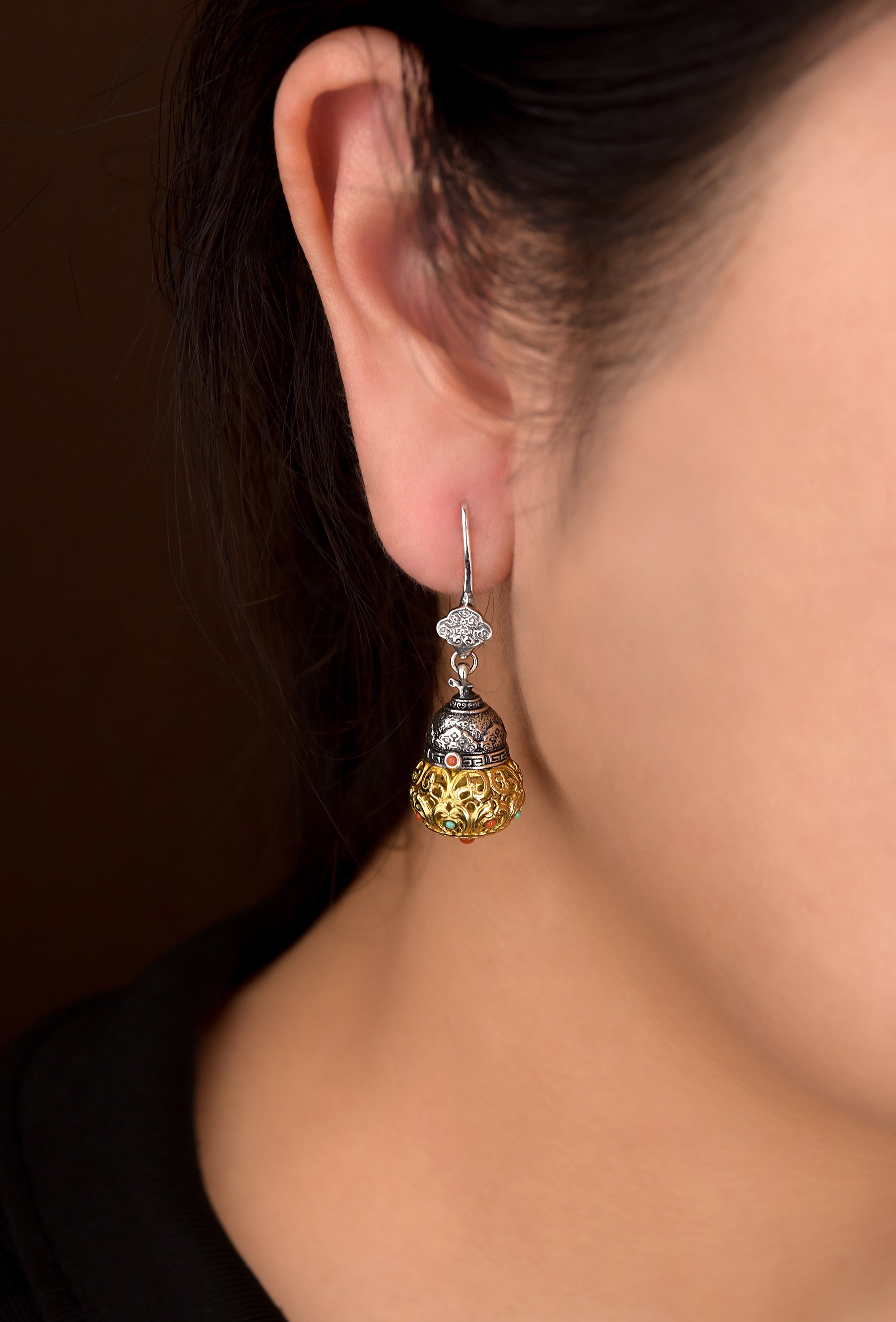 Gourd Lotus Earrings: A Miniature Cosmos at Your Earlobe