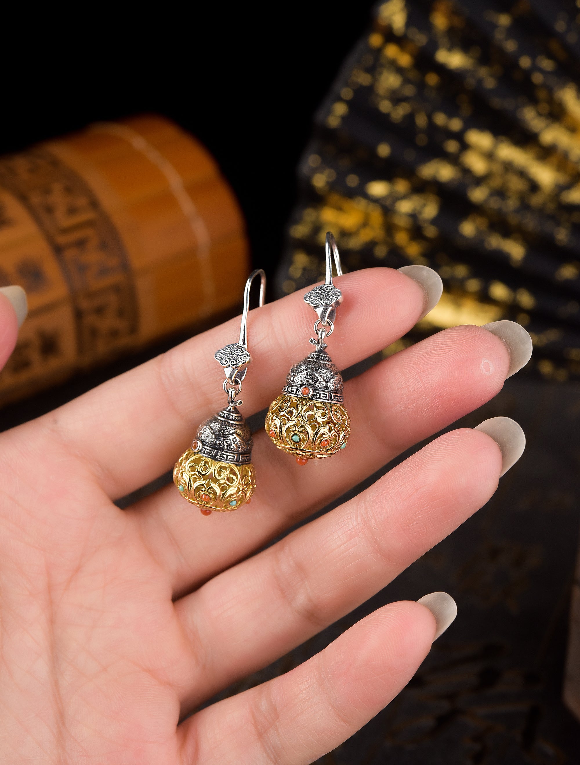 Gourd Lotus Earrings: A Miniature Cosmos at Your Earlobe