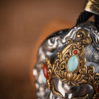 Yellow Jambhala Wealth Locket Pendant | Silver, Brass & Gemstone