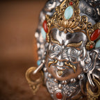 Yellow Jambhala Wealth Locket Pendant | Silver, Brass & Gemstone