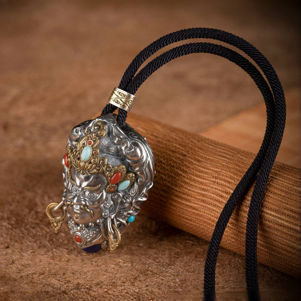 Yellow Jambhala Wealth Locket Pendant | Silver, Brass & Gemstone