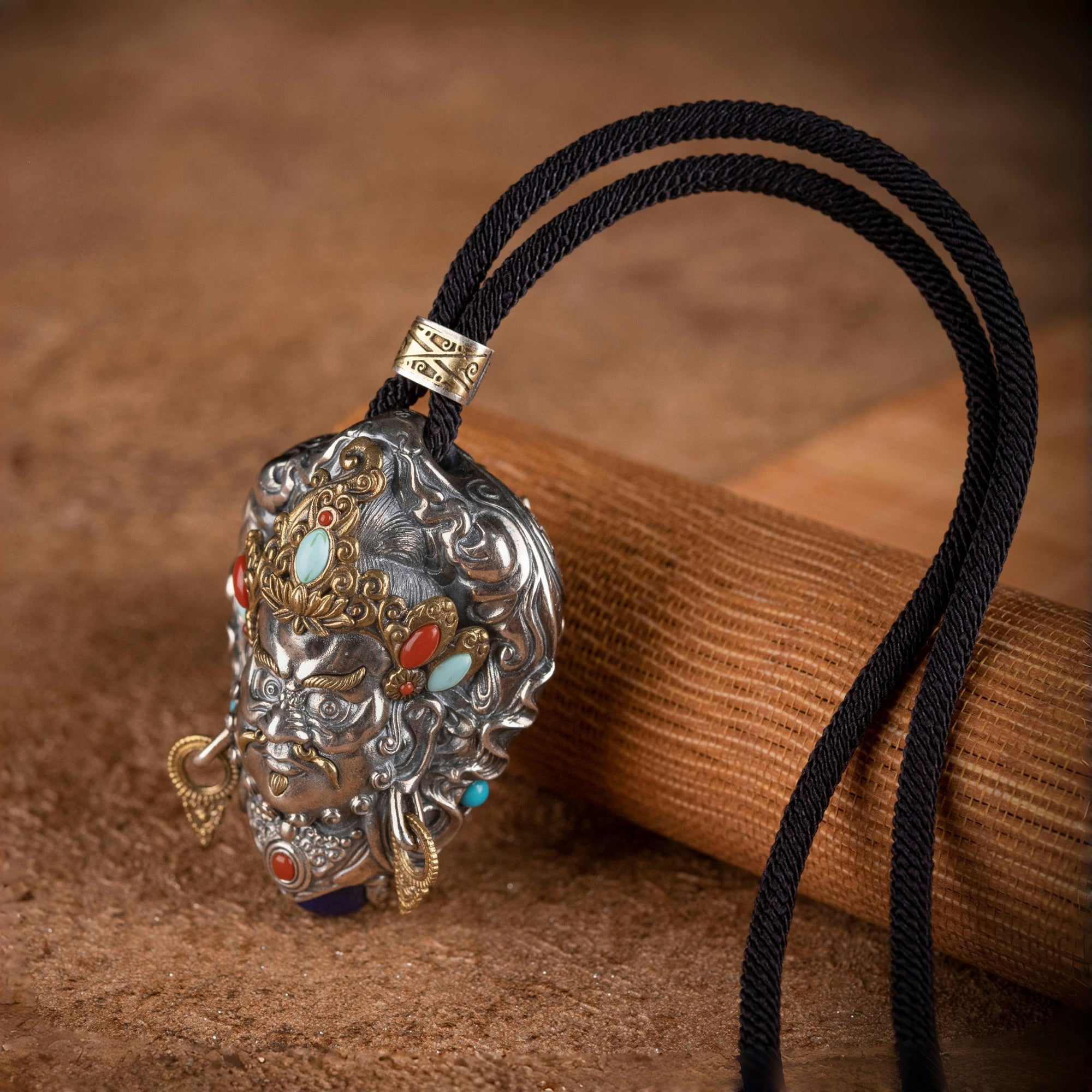 Yellow Jambhala Wealth Locket Pendant | Silver, Brass & Gemstone