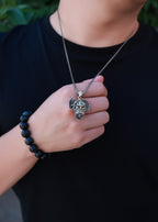 Garuda Guardian Pendant | Sterling Silver, Agate & Turquoise