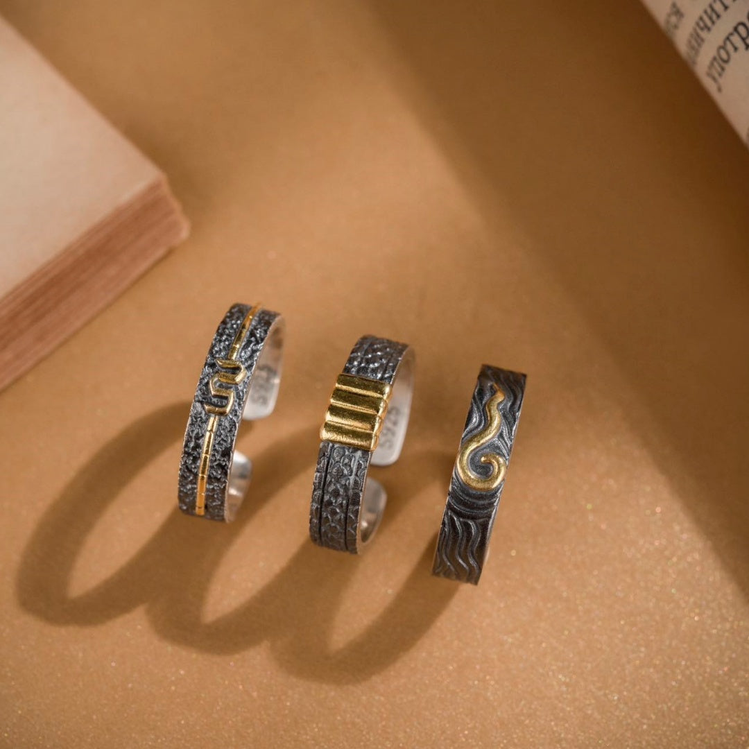 Tibetan Energy‑Bless Rings | Stackable 925 Silver Talismans