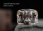 Strength of the Yak Ring | Silver, Brass & Agate Eyes