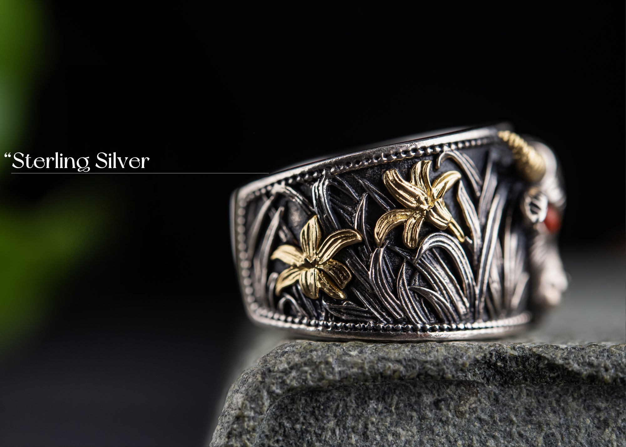 Strength of the Yak Ring | Silver, Brass & Agate Eyes