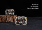 Strength of the Yak Ring | Silver, Brass & Agate Eyes