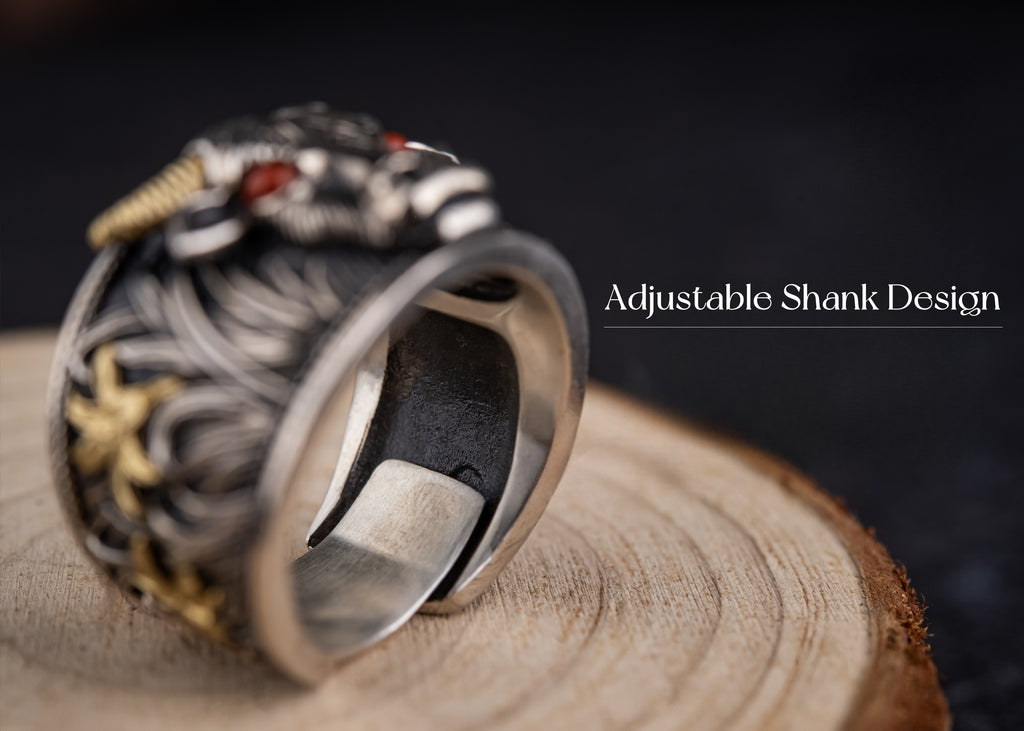 Strength of the Yak Ring | Silver, Brass & Agate Eyes