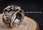 Strength of the Yak Ring | Silver, Brass & Agate Eyes