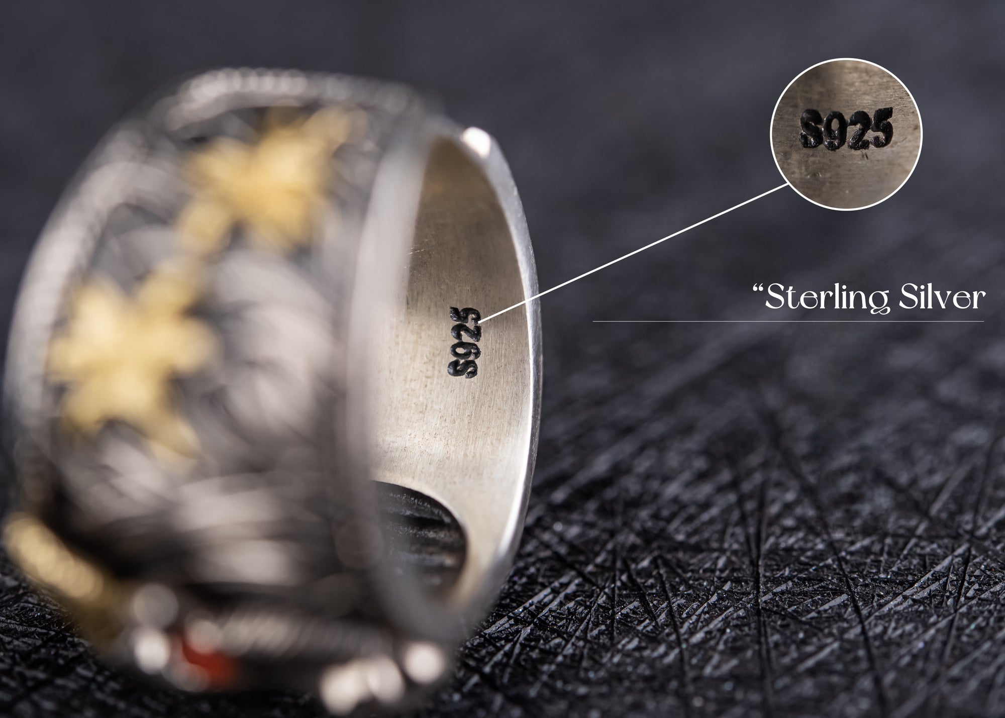Strength of the Yak Ring | Silver, Brass & Agate Eyes