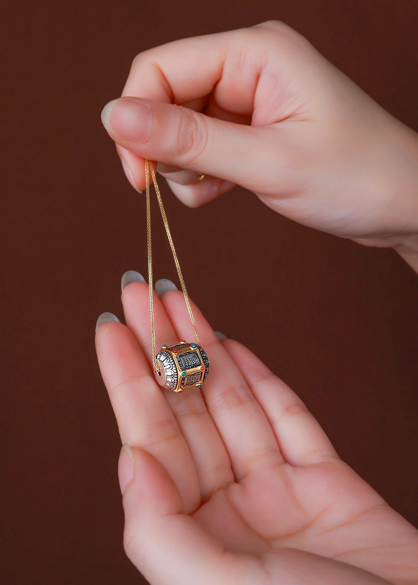 Ten‑Fold Freedom Guardian Bead | Silver, Brass, Agate & Turquoise diy