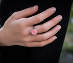 Queen Conch Rose Ring | 925 Silver, Turquoise / Red Agate