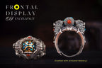 Tibetan Snow‑Lion Spinner Ring | 925 Silver, Dzi & Agate