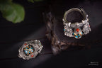 Tibetan Snow‑Lion Spinner Ring | 925 Silver, Dzi & Agate