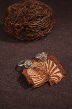 Tibetan Lotus Ring | 925 Silver, 24 k‑Plated Brass & Gem
