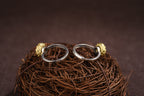 Tibetan Lotus Ring | 925 Silver, 24 k‑Plated Brass & Gem