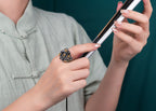 Tibetan Peony Blossom Ring | 990 Silver & Tourmaline
