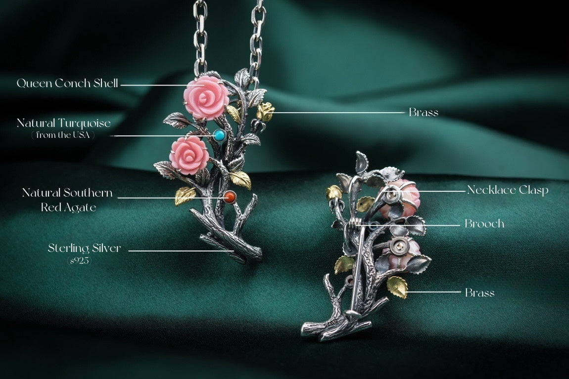 Aphrodite's Ocean Blush:Conch Rose Talisman Jewelry