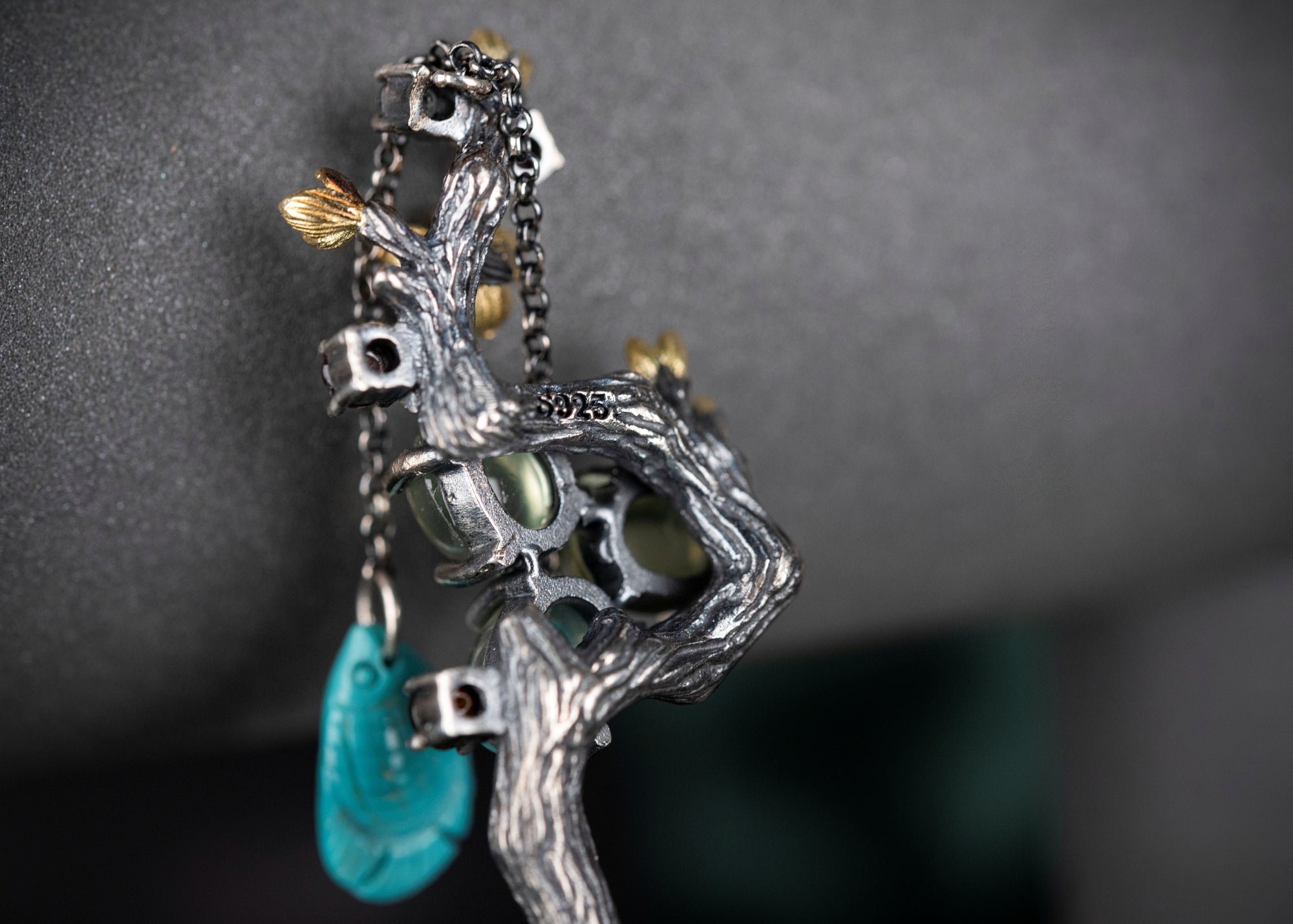 Grapevine Pisces Hairpin | Sterling Silver & Prehnite Drops