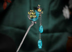 Grapevine Pisces Hairpin | Sterling Silver & Prehnite Drops